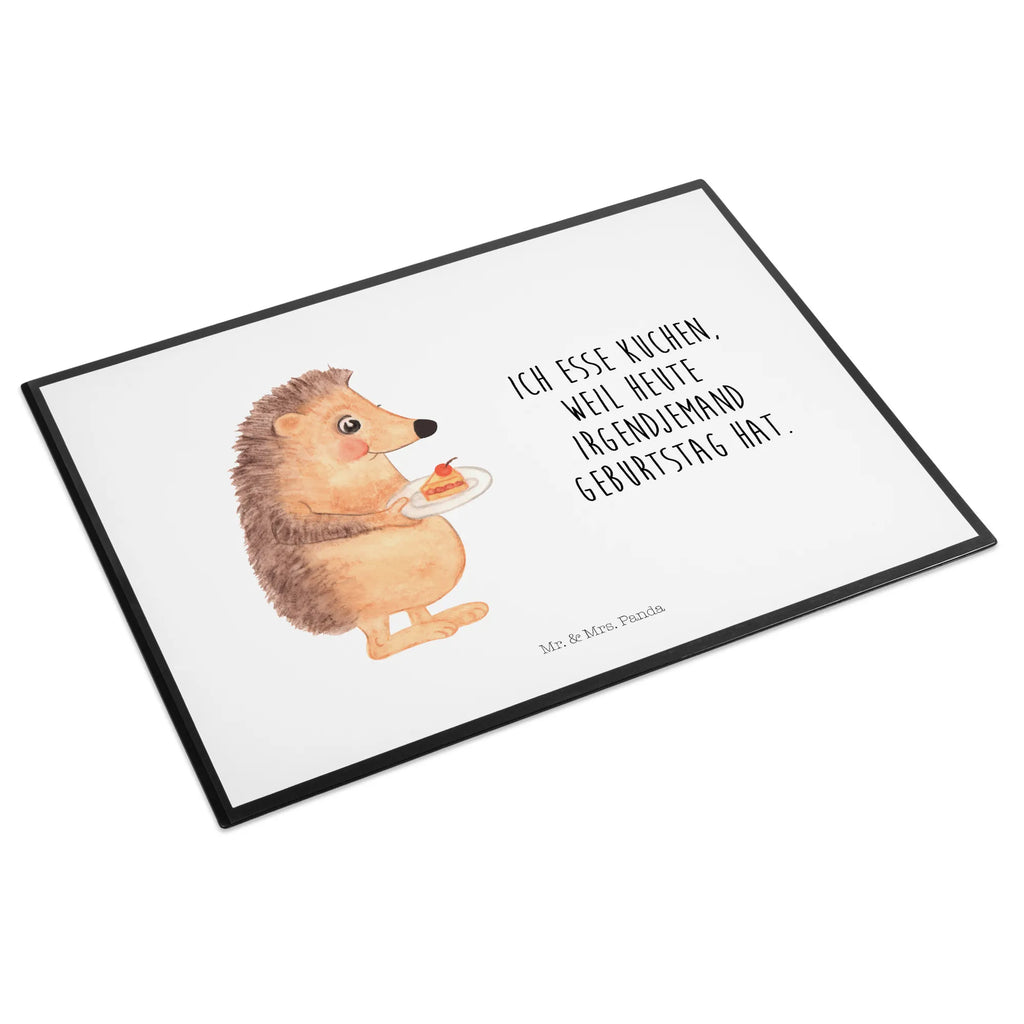Desk pad Hedgehog piece of cake girl, children, desk, underlay, Desk pad, office, small animals, cute, funny, cute animal motives, hand drawn, small world, funny sayings, good mood, happy, gifts, gift ideas, special gifts, animal lover, card, hedgehog, baking gift, invitation party, cake, birthday cake, bake cake, food saying