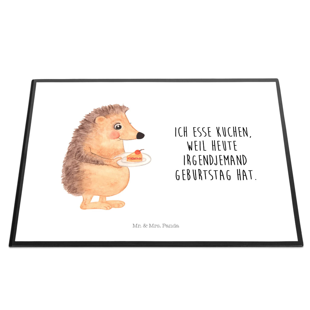 Desk pad Hedgehog piece of cake girl, children, desk, underlay, Desk pad, office, small animals, cute, funny, cute animal motives, hand drawn, small world, funny sayings, good mood, happy, gifts, gift ideas, special gifts, animal lover, card, hedgehog, baking gift, invitation party, cake, birthday cake, bake cake, food saying