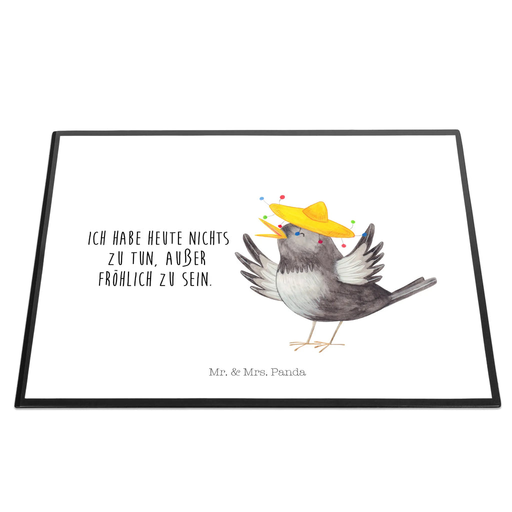 Schreibtischunterlage Rabe mit Sombrero Büroartikel, Schreibwaren, Schreibtisch Unterlagen, Schreibunterlage, Bürobedarf, Schreibtischauflage, Schreibtischunterlage Groß, Tiermotive, Gute Laune, lustige Sprüche, Tiere, Rabe, glücklich sein, Spruch positiv, Glück Spruch, froh, Elster, Vogel, fröhlich sein, Vögel, Motivation