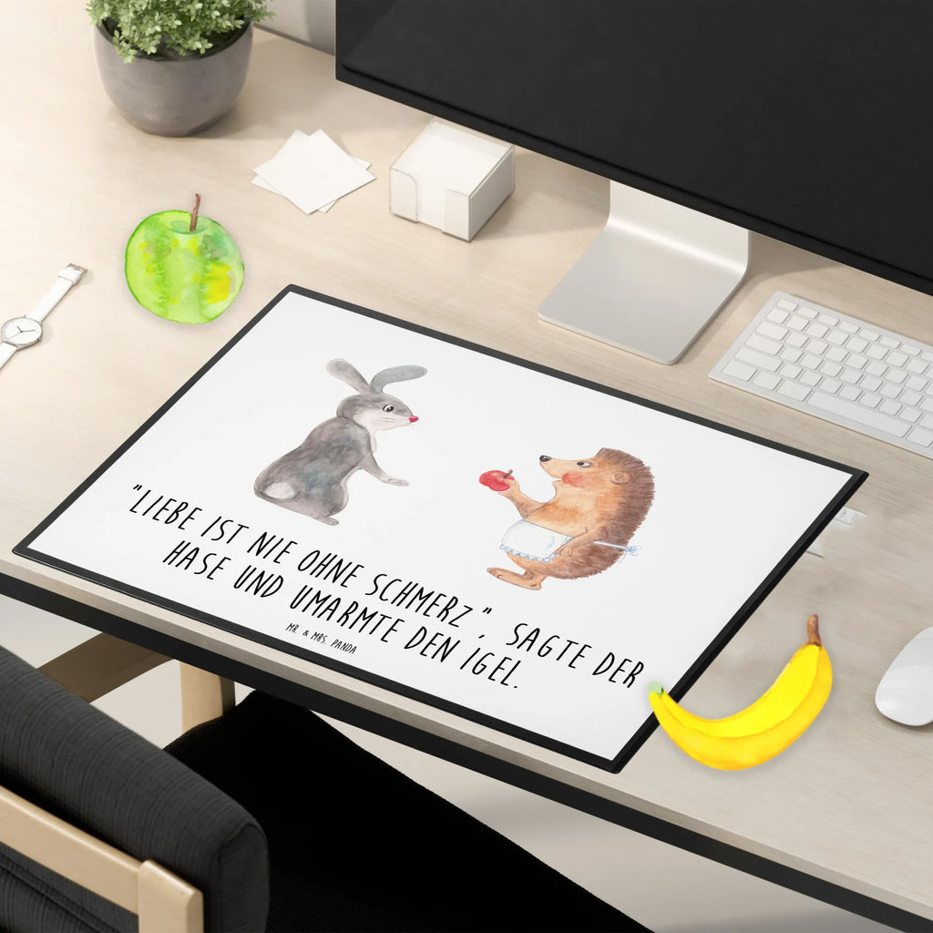 Desk pad Hare Hedgehog Schreibwaren, Bürobedarf, Schreibtisch Unterlagen, Schreibtischunterlage Groß, Schreibtischauflage, Büroartikel, Schreibunterlage, Tiermotive, Gute Laune, lustige Sprüche, Tiere, Liebe Spruch, Trösten, Herzschmerz, Trennungsschmerz, Igel, Spruch romantisch, Hase, Liebeskummer Geschenk, Igel und Hase