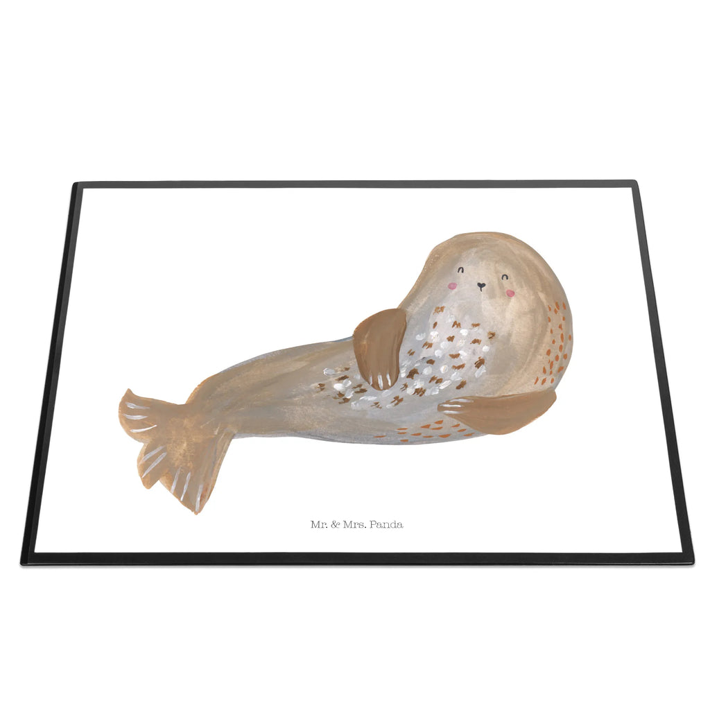 Schreibtischunterlage Robbe lachend Büroartikel, Schreibwaren, Schreibunterlage, Schreibtischunterlage Groß, Schreibtisch Unterlagen, Bürobedarf, Schreibtischauflage, Tiermotive, Gute Laune, lustige Sprüche, Tiere, Strand, Meerestier, Robbe, Nordsee, Ostsee, Seehund, Robben