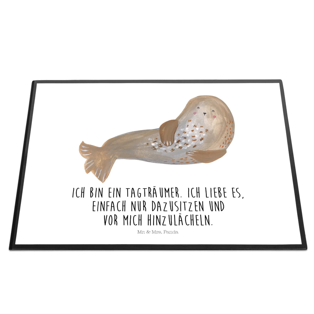 Schreibtischunterlage Robbe lachend Büroartikel, Schreibwaren, Schreibunterlage, Schreibtischunterlage Groß, Schreibtisch Unterlagen, Bürobedarf, Schreibtischauflage, Tiermotive, Gute Laune, lustige Sprüche, Tiere, Strand, Meerestier, Robbe, Nordsee, Ostsee, Seehund, Robben