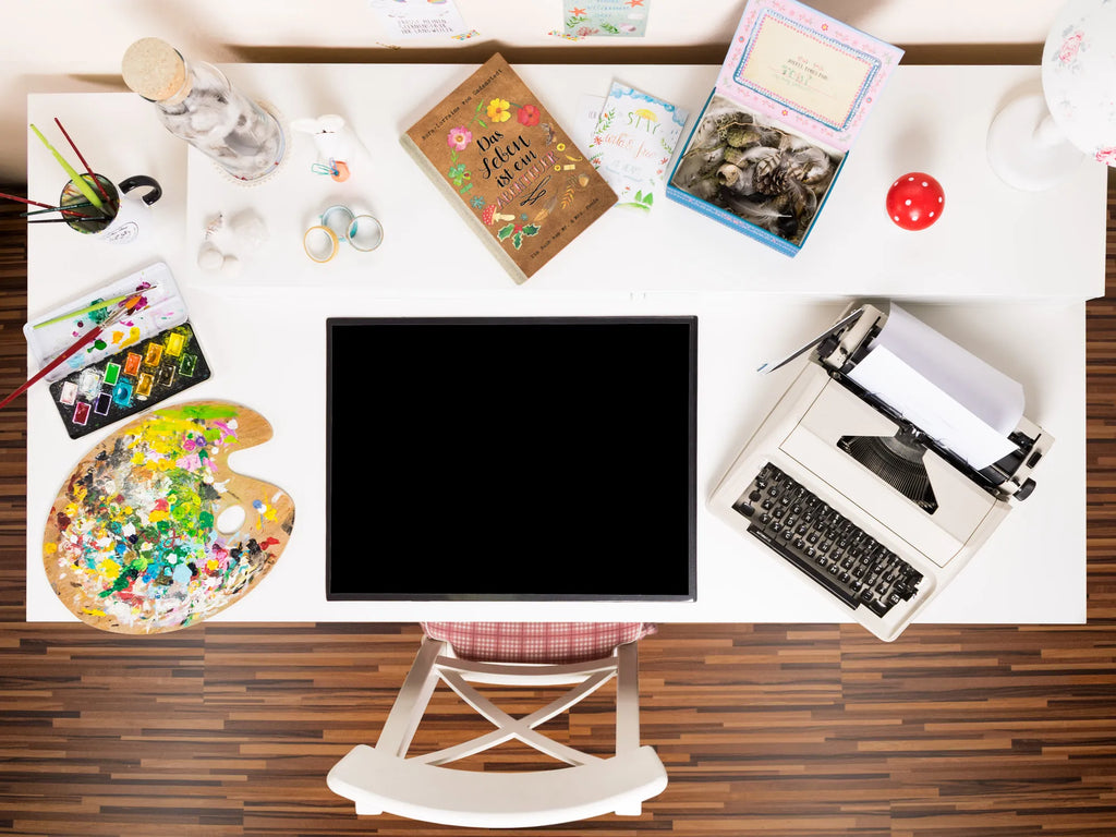 Desk pad Wir mussten die Kinder... office, desk, children, Desk pad, girl, underlay, saying, sayings, funny, wisdom, quotes, Glizzer Spell Proverbs Wisdom Quotes Funny Wisdom Words