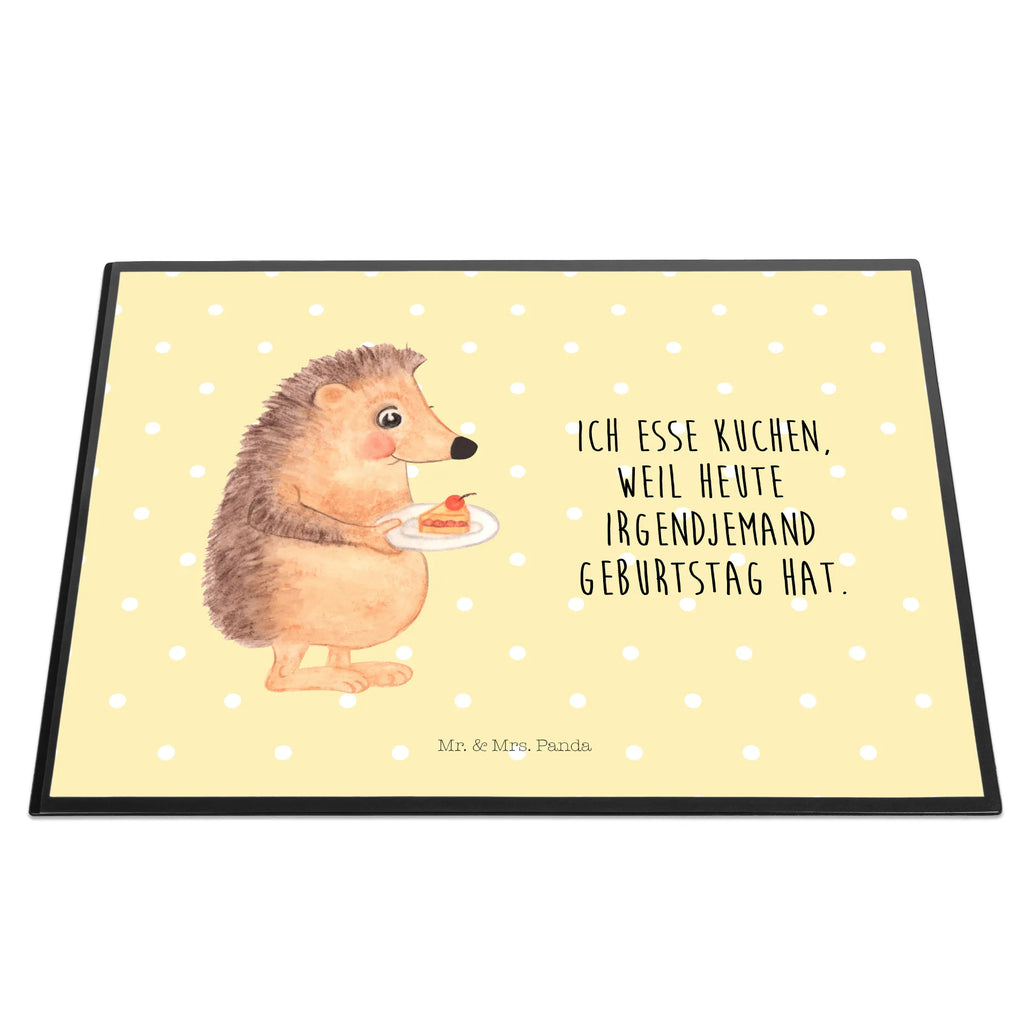 Desk pad Hedgehog piece of cake girl, children, desk, underlay, Desk pad, office, small animals, cute, funny, cute animal motives, hand drawn, small world, funny sayings, good mood, happy, gifts, gift ideas, special gifts, animal lover, card, hedgehog, baking gift, invitation party, cake, birthday cake, bake cake, food saying