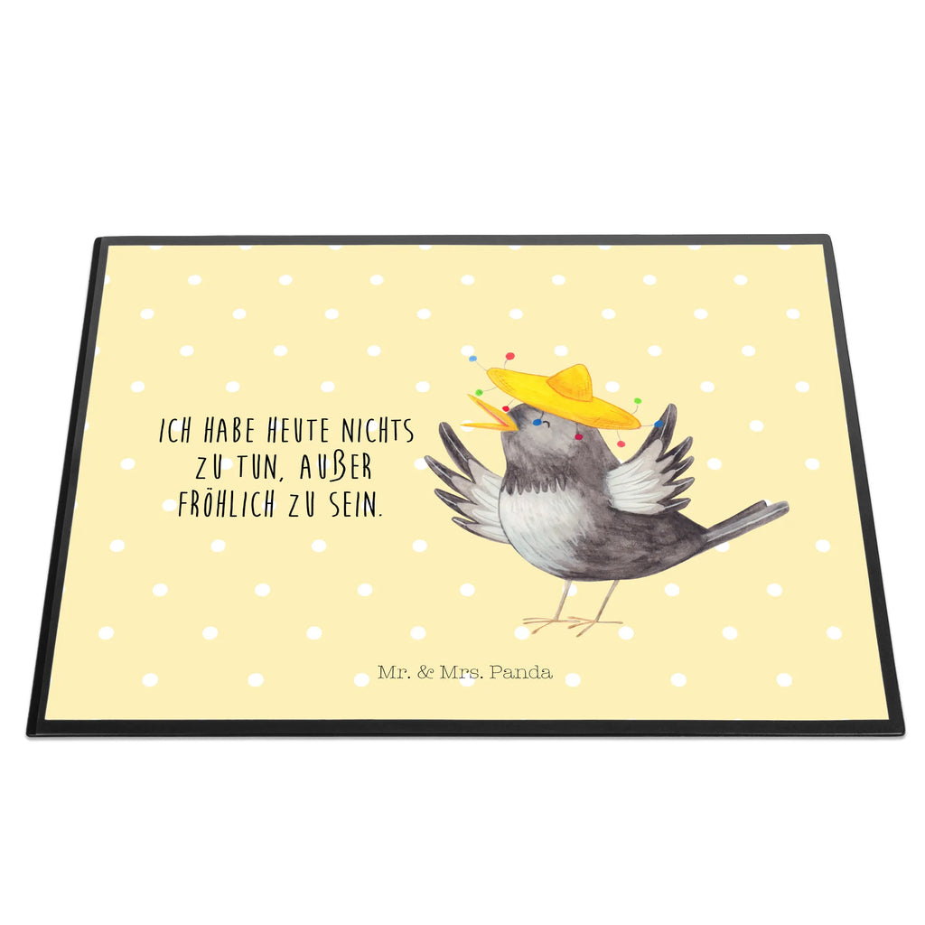 Schreibtischunterlage Rabe mit Sombrero Büroartikel, Schreibwaren, Schreibtisch Unterlagen, Schreibunterlage, Bürobedarf, Schreibtischauflage, Schreibtischunterlage Groß, Tiermotive, Gute Laune, lustige Sprüche, Tiere, Rabe, glücklich sein, Spruch positiv, Glück Spruch, froh, Elster, Vogel, fröhlich sein, Vögel, Motivation