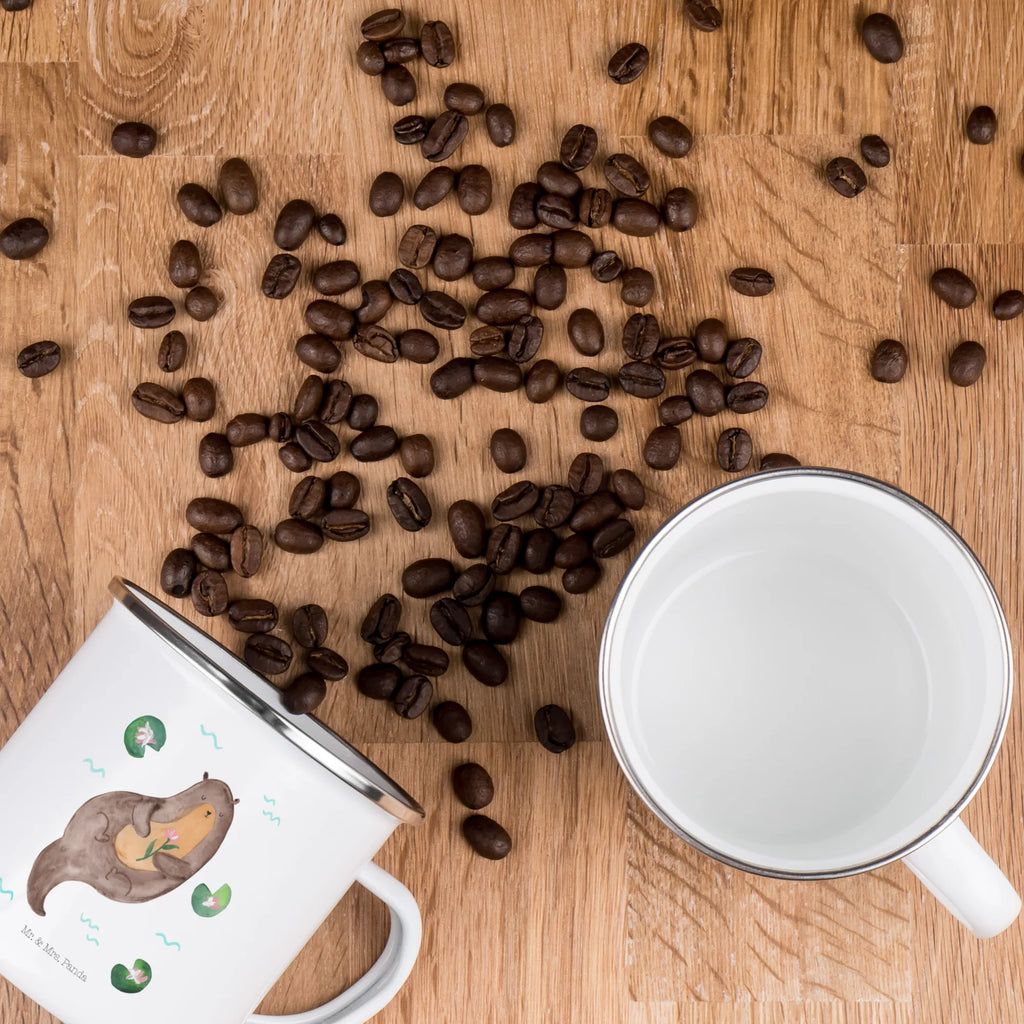 Kempingowy kubek emaliowany wydra lilia wodna metallbecher, Tasse Emaille, Blechtasse, Emaille Tasse, Trinkbecher, Teetasse, Kaffeebecher, Campingbecher, Reisebecher, Metalltasse, becher emaille, Campingtasse, wanderbecher, Emaille Becher, Teebecher, reisetasse, wandertasse, Pott, emaillebecher, blechbecher, Emailletasse, Becher, Kaffeetasse, Tasse, Otter, Seeotter, Fischotter, Otter Seeotter See Otter