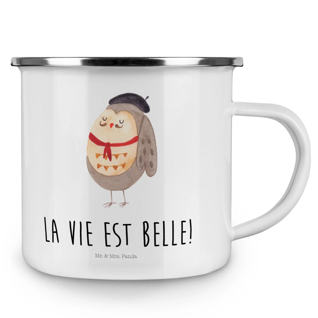 Camping Emaille Tasse Eule Frankreich Emaille Becher, Metalltasse, Blechtasse, blechbecher, Teebecher, Emailletasse, wanderbecher, metallbecher, Reisebecher, Kaffeebecher, Tasse Emaille, Pott, Trinkbecher, Campingbecher, Tasse, reisetasse, wandertasse, Kaffeetasse, Teetasse, Becher, Campingtasse, Emaille Tasse, emaillebecher, becher emaille, Eule, Eule Deko, Frankreich, Das Leben Ist schön, Spruch schön, Spruch Französisch, Eulen, Owl, La Vie Est Belle, Hibou