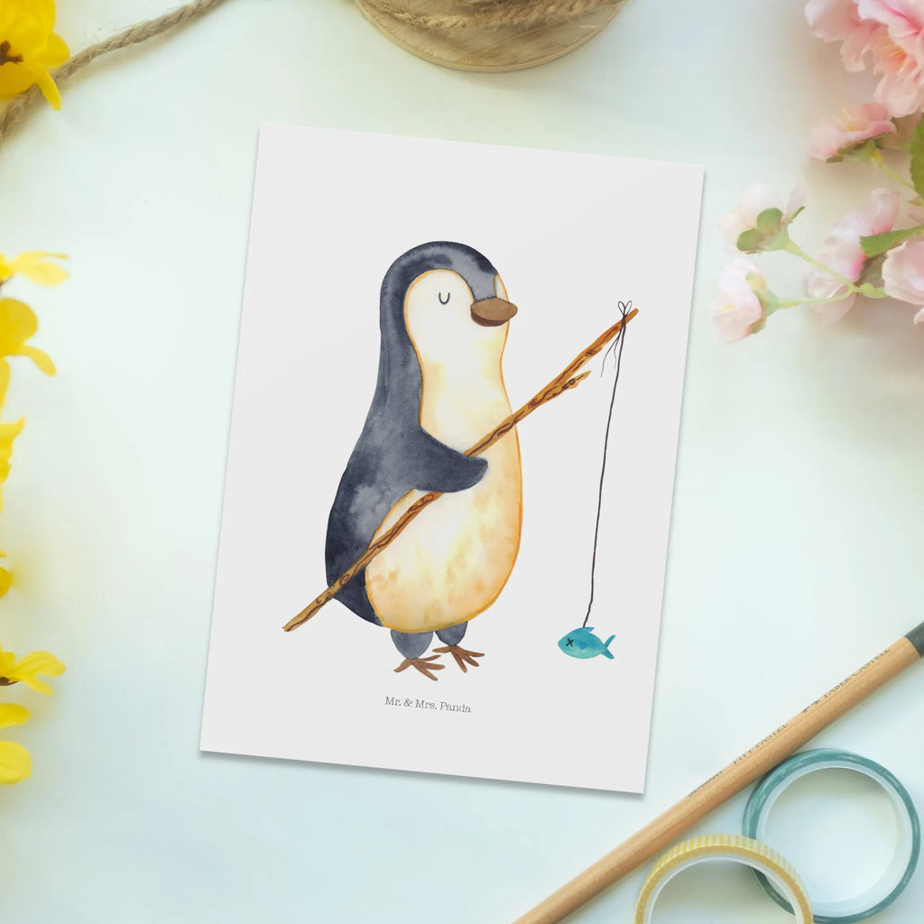Postkarte Pinguin Angler Grußkarte, kunstkarte, einzelkarte, Fotokarte, Postkarten, bildkarte, Postkarte, Ansichtskarten, Motivkarte, spruchkarte, Designkarte, Ansichtskarte, Kunstkarten, Pinguin, Pinguine, Motivation, Angeln, Angler, Geschenk, Wochenende, Neustart, Tagesplan, Urlaub, Geschenkidee, Planer, Hobby, Freundinnen, Tagträume, Plan