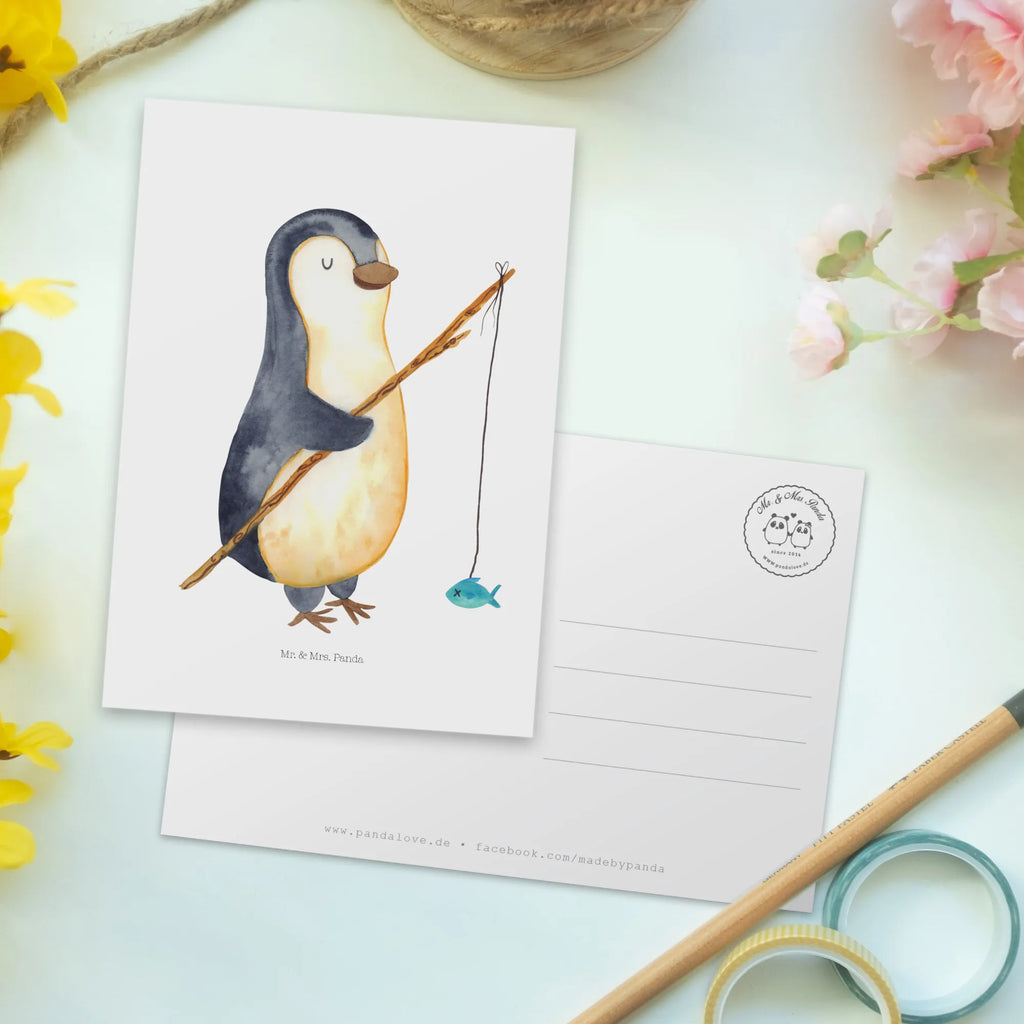 Postkarte Pinguin Angler Grußkarte, kunstkarte, einzelkarte, Fotokarte, Postkarten, bildkarte, Postkarte, Ansichtskarten, Motivkarte, spruchkarte, Designkarte, Ansichtskarte, Kunstkarten, Pinguin, Pinguine, Motivation, Angeln, Angler, Geschenk, Wochenende, Neustart, Tagesplan, Urlaub, Geschenkidee, Planer, Hobby, Freundinnen, Tagträume, Plan