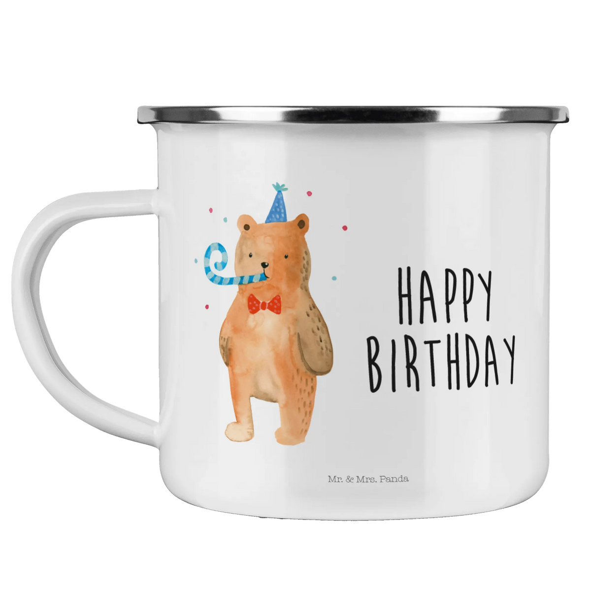 Enamel camping mug bear Birthday teddy bear, cuddly toy