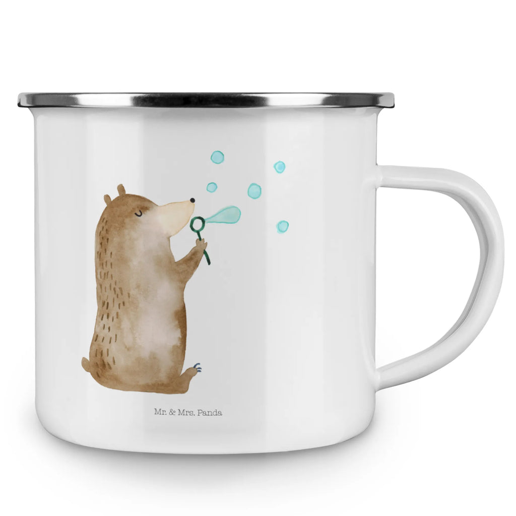 Enamel camping mug bear soap bubbles emaillebecher, Tasse Emaille, Becher, Pott, Tasse, Kaffeebecher, wanderbecher, metallbecher, wandertasse, Campingbecher, Blechtasse, Emaille Tasse, blechbecher, reisetasse, Emaille Becher, Emailletasse, Teetasse, Reisebecher, Campingtasse, Trinkbecher, Metalltasse, becher emaille, Teebecher, Kaffeetasse, Teddy, Bär, Teddybär, Seifenblasen Bär Lustig Sein Glücklich Traurig Happy