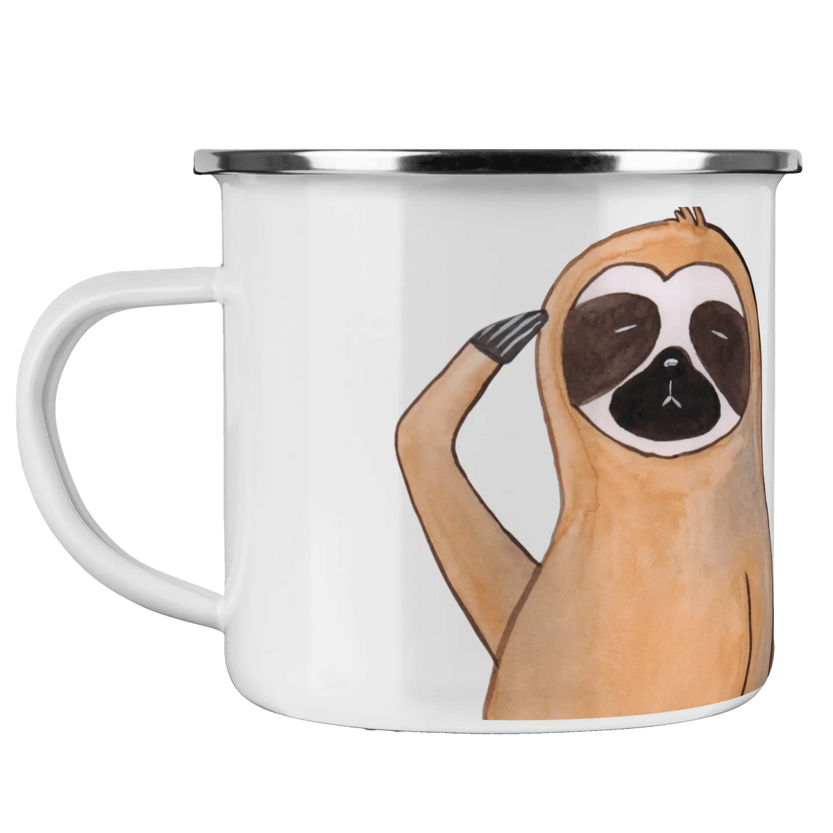 Enamel camping mug sloth Bird trend animal, lazy, early bird, the early bird, early riser, morning grumbler, favourite animal
