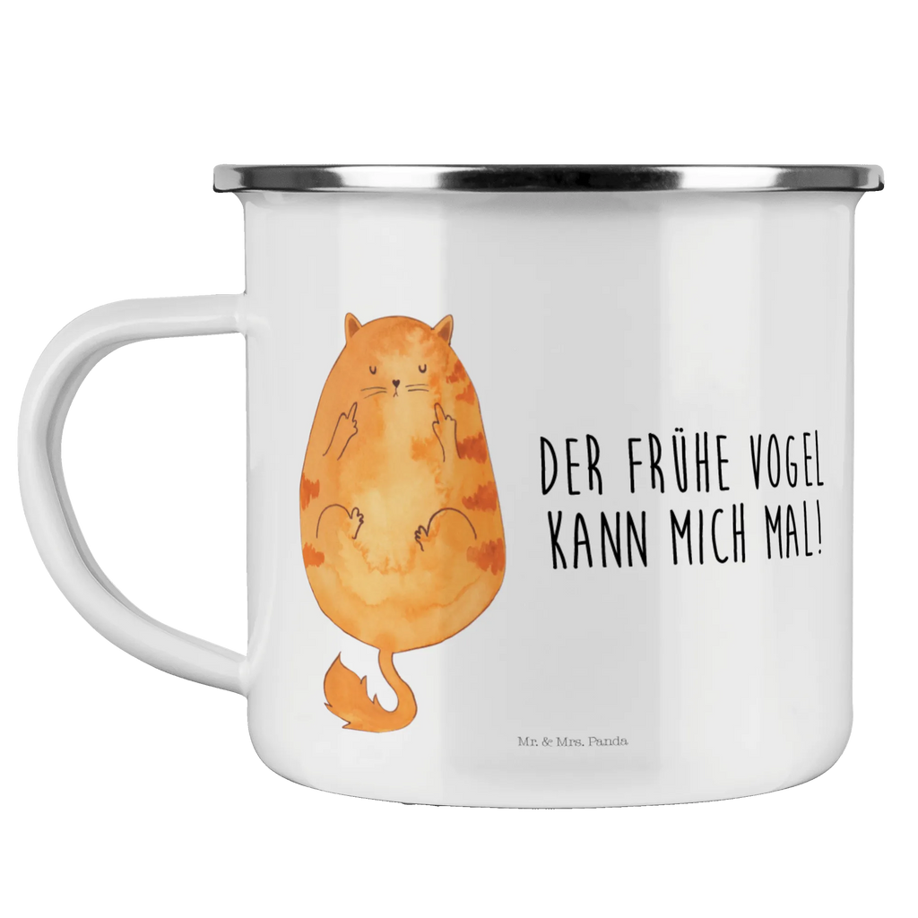 Kempingowy kubek emaliowany Kot ranny ptaszek Reisebecher, reisetasse, Trinkbecher, Tasse Emaille, Campingbecher, Campingtasse, Becher, Blechtasse, becher emaille, Emaille Becher, metallbecher, wandertasse, Pott, Teetasse, Kaffeebecher, wanderbecher, blechbecher, Emaille Tasse, Kaffeetasse, Teebecher, Tasse, Metalltasse, Emailletasse, emaillebecher, Katzensouvenirs, Katzenliebhaberprodukte, Katzenmotive, Katzenmotiv, Katzenfan, Katzendeko, Katze, Katzenfreund, Katzenliebhaber, Katzenprodukte, Katzenartikel, Katzenaccessoires, Katzen, Der Frühe Vogel Kann Mich Mal, Kater, Kaffee, Frühaufsteher, Mietze, Morgenmuffel