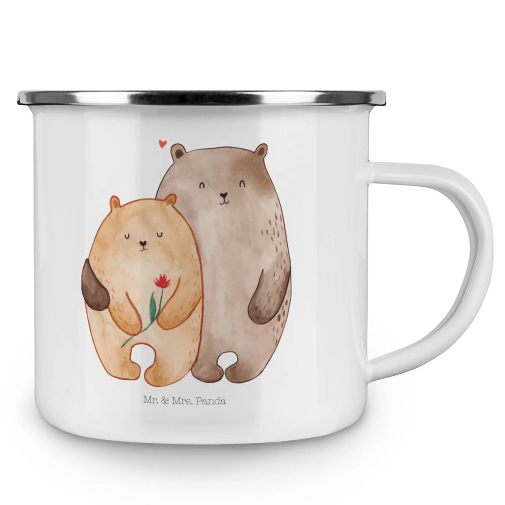 Kempingowy kubek emaliowany Miłość niedźwiedzi Miłość, partner, przyjaciel, przyjaciółka, mąż, żona, wesele, zaręczyny, prośba o rękę, prezent miłosny, rocznica, dzień ślubu