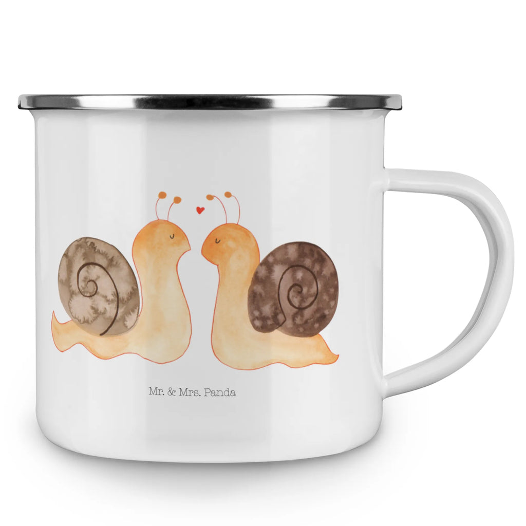 Kempingowy kubek emaliowany Miłość ślimaków Miłość, partner, przyjaciel, przyjaciółka, mąż, żona, wesele, zaręczyny, prośba o rękę, prezent miłosny, rocznica, dzień ślubu
