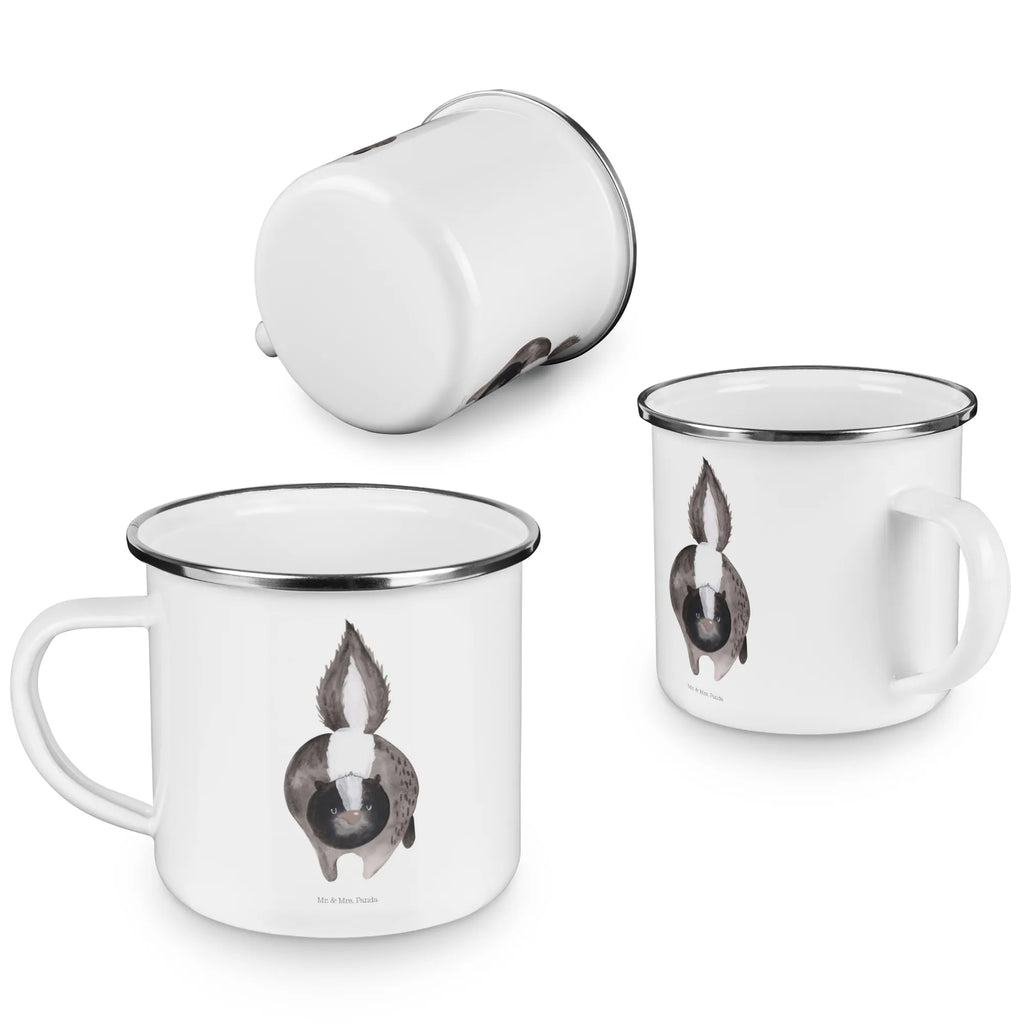 Enamel camping mug skunk attack Metalltasse, Emailletasse, Campingbecher, Trinkbecher, Teebecher, Emaille Tasse, Teetasse, reisetasse, Campingtasse, Tasse Emaille, wanderbecher, Emaille Becher, Kaffeebecher, Tasse, Pott, wandertasse, Becher, metallbecher, Blechtasse, becher emaille, emaillebecher, Reisebecher, blechbecher, Kaffeetasse, Stinktier, Skunk, Stinki, Drohung, Raubtier, Stinker, wütend, Wildtier
