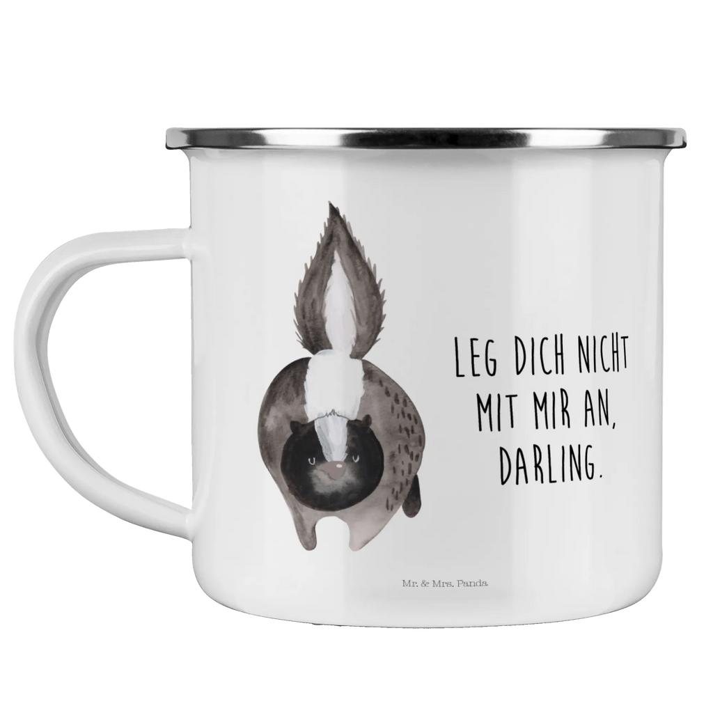 Enamel camping mug skunk attack Metalltasse, Emailletasse, Campingbecher, Trinkbecher, Teebecher, Emaille Tasse, Teetasse, reisetasse, Campingtasse, Tasse Emaille, wanderbecher, Emaille Becher, Kaffeebecher, Tasse, Pott, wandertasse, Becher, metallbecher, Blechtasse, becher emaille, emaillebecher, Reisebecher, blechbecher, Kaffeetasse, Stinktier, Skunk, Stinki, Drohung, Raubtier, Stinker, wütend, Wildtier