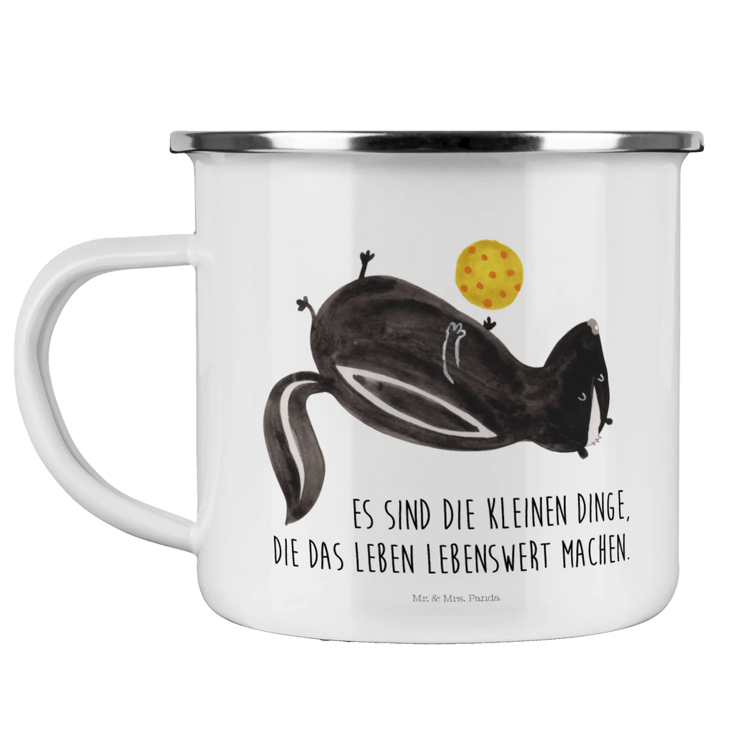 Camping Emaille Tasse Stinktier Ball metallbecher, Teetasse, wandertasse, Tasse, Tasse Emaille, Blechtasse, Kaffeebecher, Becher, emaillebecher, Metalltasse, becher emaille, Trinkbecher, blechbecher, Emailletasse, Teebecher, Pott, reisetasse, Kaffeetasse, Reisebecher, Emaille Tasse, wanderbecher, Campingbecher, Emaille Becher, Campingtasse, Stinktier, Skunk, Wildtier, Stinker, Weisheit, Verspielt, Stinki, Raubtier