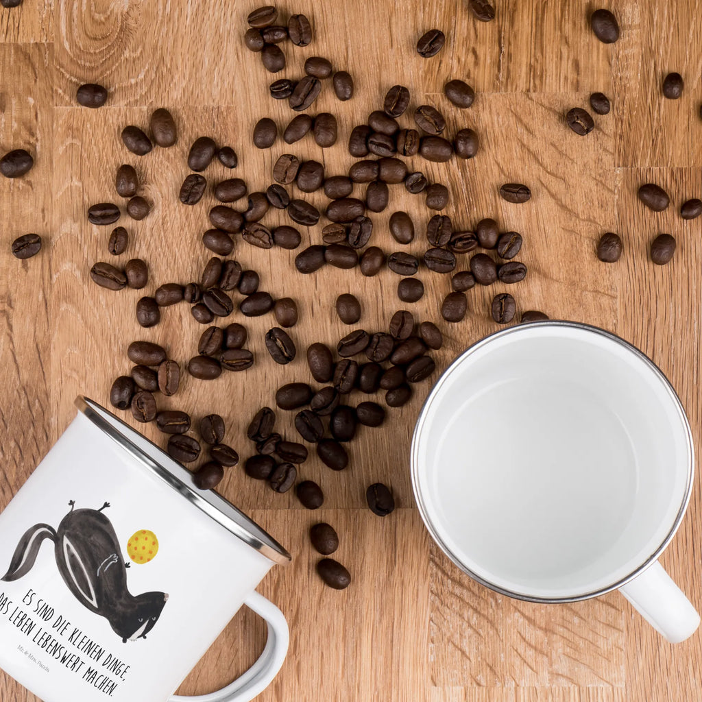 Camping Emaille Tasse Stinktier Ball metallbecher, Teetasse, wandertasse, Tasse, Tasse Emaille, Blechtasse, Kaffeebecher, Becher, emaillebecher, Metalltasse, becher emaille, Trinkbecher, blechbecher, Emailletasse, Teebecher, Pott, reisetasse, Kaffeetasse, Reisebecher, Emaille Tasse, wanderbecher, Campingbecher, Emaille Becher, Campingtasse, Stinktier, Skunk, Wildtier, Stinker, Weisheit, Verspielt, Stinki, Raubtier