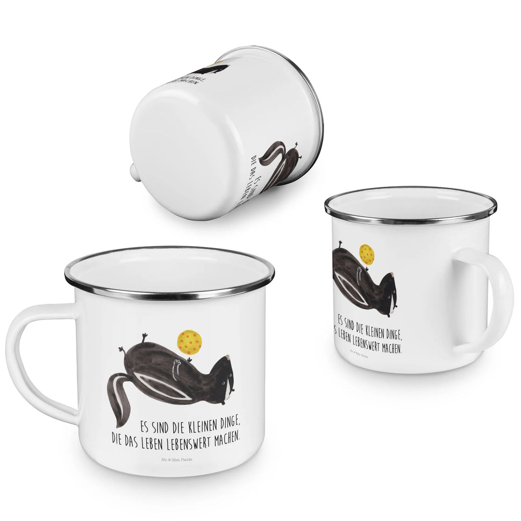 Camping Emaille Tasse Stinktier Ball metallbecher, Teetasse, wandertasse, Tasse, Tasse Emaille, Blechtasse, Kaffeebecher, Becher, emaillebecher, Metalltasse, becher emaille, Trinkbecher, blechbecher, Emailletasse, Teebecher, Pott, reisetasse, Kaffeetasse, Reisebecher, Emaille Tasse, wanderbecher, Campingbecher, Emaille Becher, Campingtasse, Stinktier, Skunk, Wildtier, Stinker, Weisheit, Verspielt, Stinki, Raubtier