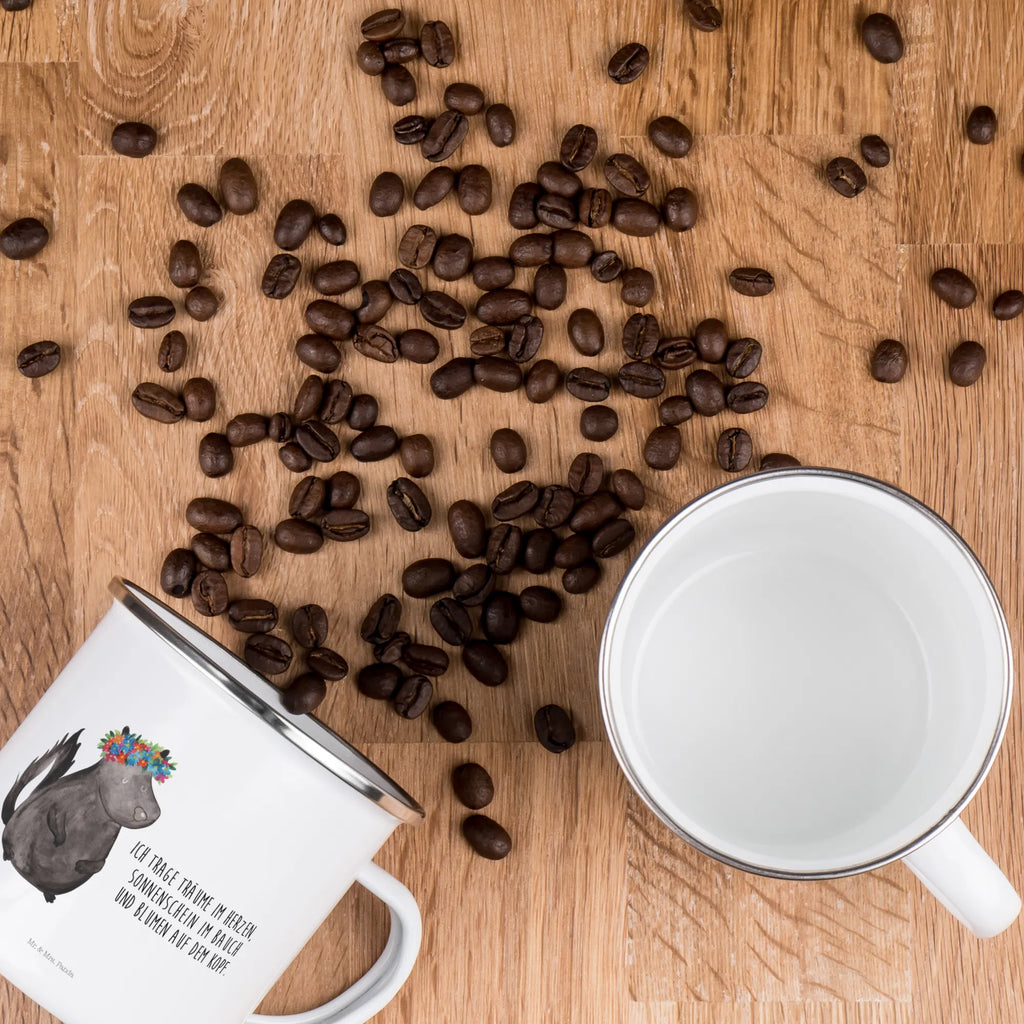 Enamel camping mug skunk Girl metallbecher, wandertasse, Metalltasse, Teebecher, emaillebecher, Becher, Emailletasse, Tasse, Campingbecher, Blechtasse, Pott, Tasse Emaille, wanderbecher, Reisebecher, blechbecher, Emaille Tasse, reisetasse, Emaille Becher, Kaffeebecher, Campingtasse, Kaffeetasse, Teetasse, becher emaille, Trinkbecher, Stinktier, Skunk, Wildtier, Yoga, Raubtier, Stinker, Namaste, Stinki