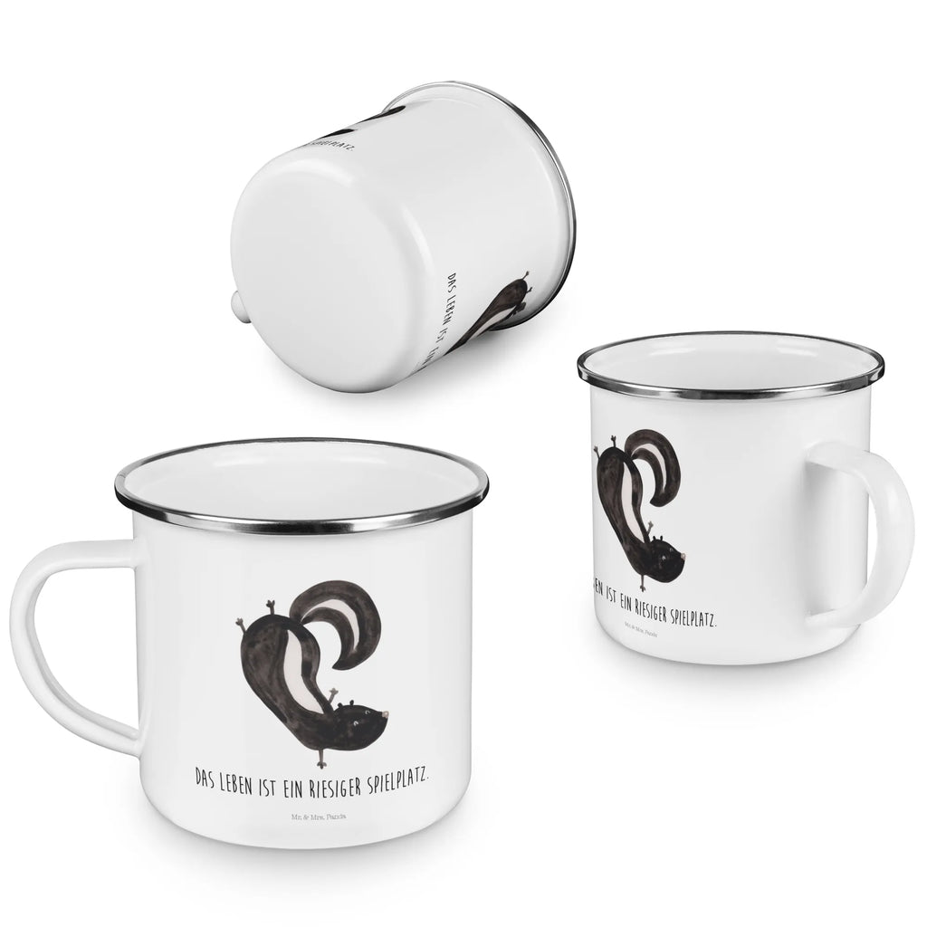 Enamel camping mug skunk handstand adventure mug, travel mug, metal camping mug, camp coffee mug, metal cup, backpacking mug, tin coffee cup, enamel camping cup, camping metal cup, enamel mug, lightweight camping mug, campfire mug, bushcraft mug, stainless steel drinking cup, camper mug, steel mug for camping, enamel drinking mug, camping mug, hiking mug, outdoor cup, Skunk, playground, predator, playful, child, skunk, wild animal, stink