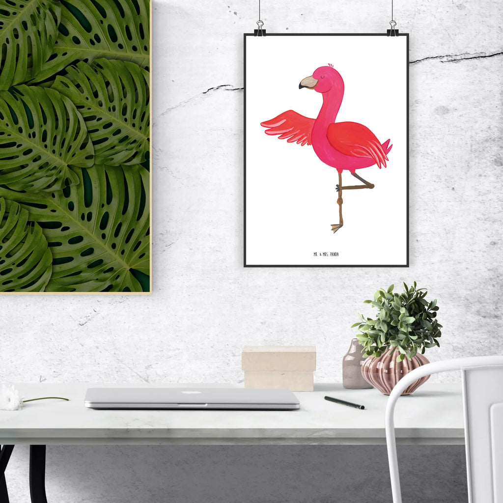 Poster flamingo yoga wanddeko, Bild für Wand, drucke, grafikposter, Wanddekoration, Wandposter, Designposter, Wandschmuck, Mr. & Mrs. Panda Poster, Posterdruck, kunstposter, Wanddeko Bild, kunst für die wand, Deko Bild, Wandbild, wandkunst, wanddruck, Bild, kunstdruck poster, Plakat, Poster, Kunstdruck, Flamingo, Yoga, Ärger, Namaste, Achtsamkeit, Tiefenentspannung, Aufregen, Entspannung, Yoga-Übung, Vogel
