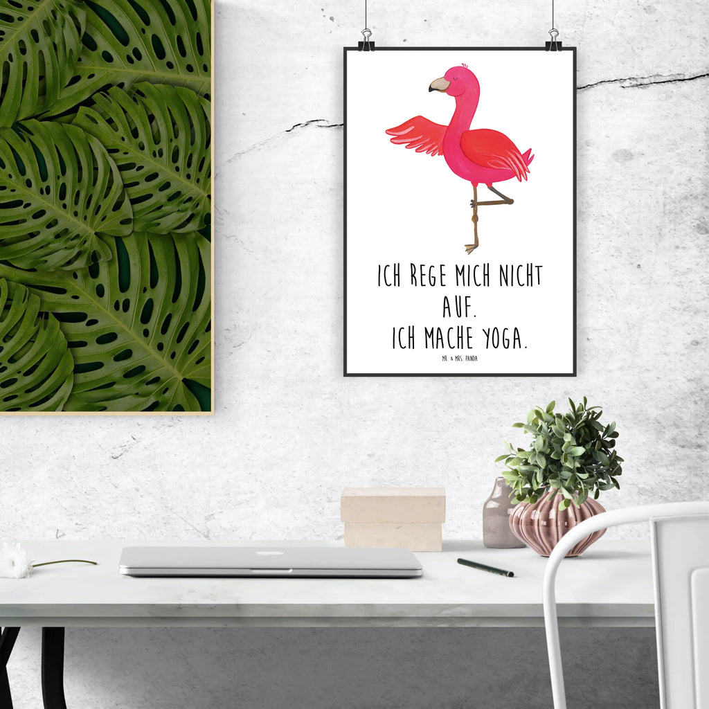 Poster flamingo yoga wanddeko, Bild für Wand, drucke, grafikposter, Wanddekoration, Wandposter, Designposter, Wandschmuck, Mr. & Mrs. Panda Poster, Posterdruck, kunstposter, Wanddeko Bild, kunst für die wand, Deko Bild, Wandbild, wandkunst, wanddruck, Bild, kunstdruck poster, Plakat, Poster, Kunstdruck, Flamingo, Yoga, Ärger, Namaste, Achtsamkeit, Tiefenentspannung, Aufregen, Entspannung, Yoga-Übung, Vogel