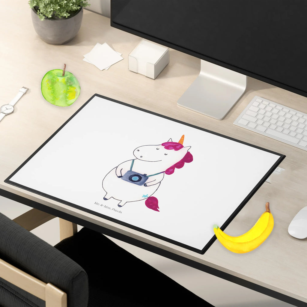 Desk pad unicorn photographer desk, underlay, Desk pad, girl, office, children, unicorn, unicorns, Camera, Tourist, Traveling, Unicorn, Photography, Photographer, Photographer gift, Holiday, Traveler gift