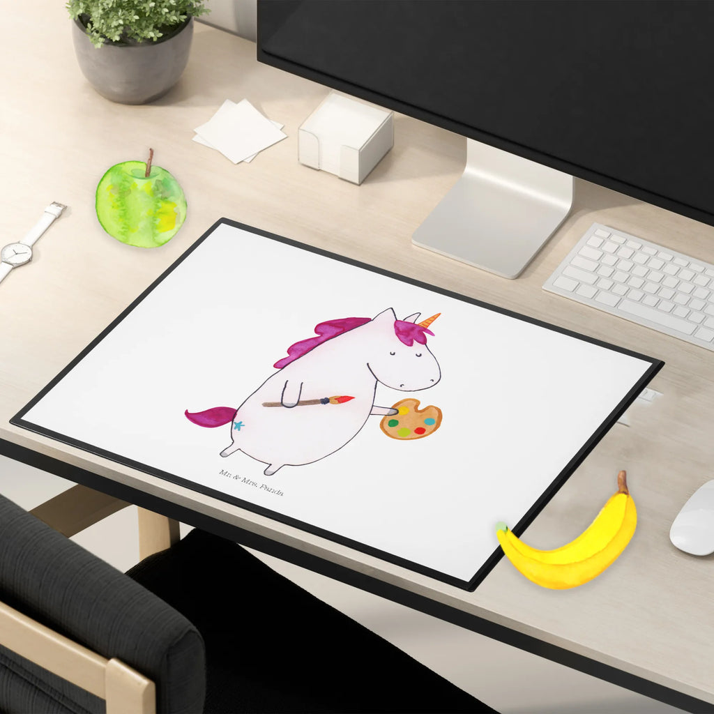 Schreibtischunterlage Einhorn Künstler Schreibwaren, Büroartikel, Schreibtischauflage, Schreibunterlage, Schreibtischunterlage Groß, Bürobedarf, Schreibtisch Unterlagen, Einhorn, Einhörner, Einhorn Deko, Unicorn, Pinsel, Maler, Farbe, Zeichnen, Geschenk, Welt, Englisch, Künstler, Malen, Artist, Stift