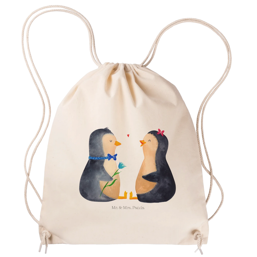 Drawstring bag Penguin pair carrier bag, bag, hipster, sports bag, jute bag, gym bag, Penguin, North Pole, Winter, Penguins, love, dream couple, love gift, great love, lovers, proof of love, wedding gift, anniversary, wedding, penguin, wedding day, engagement, penguins
