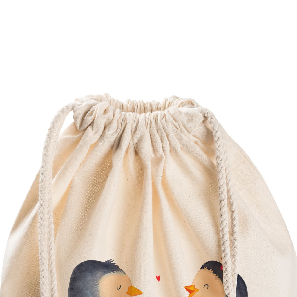 Drawstring bag Penguin pair carrier bag, bag, hipster, sports bag, jute bag, gym bag, Penguin, North Pole, Winter, Penguins, love, dream couple, love gift, great love, lovers, proof of love, wedding gift, anniversary, wedding, penguin, wedding day, engagement, penguins