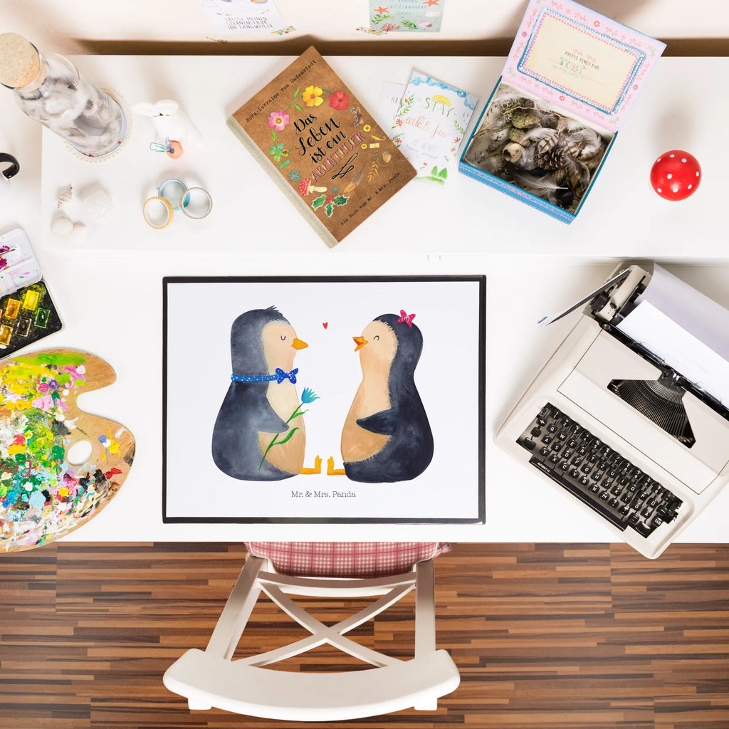 Podkładka na biurko Pingwin para Bürobedarf, Schreibtisch Unterlagen, Schreibunterlage, Schreibtischunterlage Groß, Schreibtischauflage, Schreibwaren, Büroartikel, Pinguin, Verlobung, Hochzeitsgeschenk, große Liebe, Liebe, Liebesgeschenk, Traumpaar, Liebesbeweis, Pinguine, Hochzeitstag, Liebespaar, Hochzeit, Jahrestag