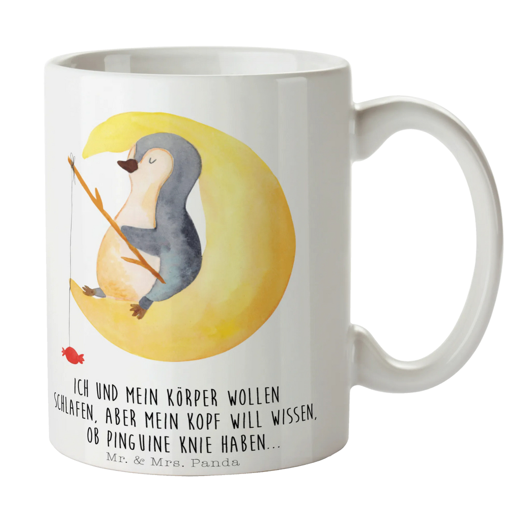 Mug Penguin moon Keramiktasse, Geschenktasse, Tasse, Bürotasse, Teetasse, Tasse mit Zitaten, Tasse mit Motiven, Kaffeetasse, Porzellantasse, Pinguin, Schlafstörungen, Nachtruhe, Gästezimmer, Schlafzimmer, schlafen, Spruch, Pinguine, Einschlafen