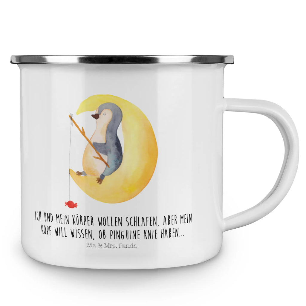 Enamel camping mug Penguin moon metallbecher, Emailletasse, Teetasse, reisetasse, Trinkbecher, Blechtasse, wandertasse, blechbecher, Emaille Becher, wanderbecher, becher emaille, Tasse, Emaille Tasse, Reisebecher, Tasse Emaille, Becher, Campingtasse, Campingbecher, Teebecher, emaillebecher, Kaffeebecher, Pott, Kaffeetasse, Metalltasse, Pinguin, Spruch, schlafen, Gästezimmer, Pinguine, Schlafstörungen, Einschlafen, Nachtruhe, Schlafzimmer