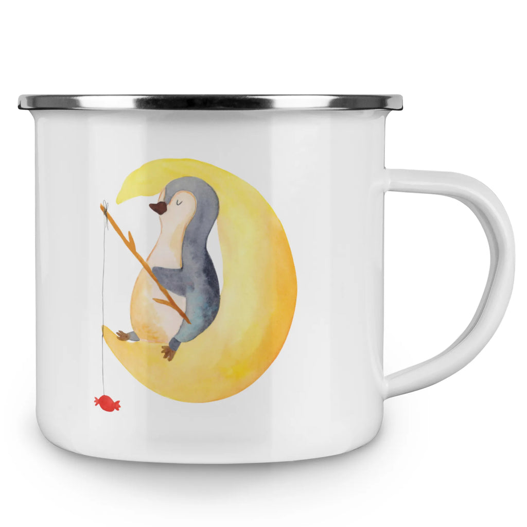 Enamel camping mug Penguin moon metallbecher, Emailletasse, Teetasse, reisetasse, Trinkbecher, Blechtasse, wandertasse, blechbecher, Emaille Becher, wanderbecher, becher emaille, Tasse, Emaille Tasse, Reisebecher, Tasse Emaille, Becher, Campingtasse, Campingbecher, Teebecher, emaillebecher, Kaffeebecher, Pott, Kaffeetasse, Metalltasse, Pinguin, Spruch, schlafen, Gästezimmer, Pinguine, Schlafstörungen, Einschlafen, Nachtruhe, Schlafzimmer