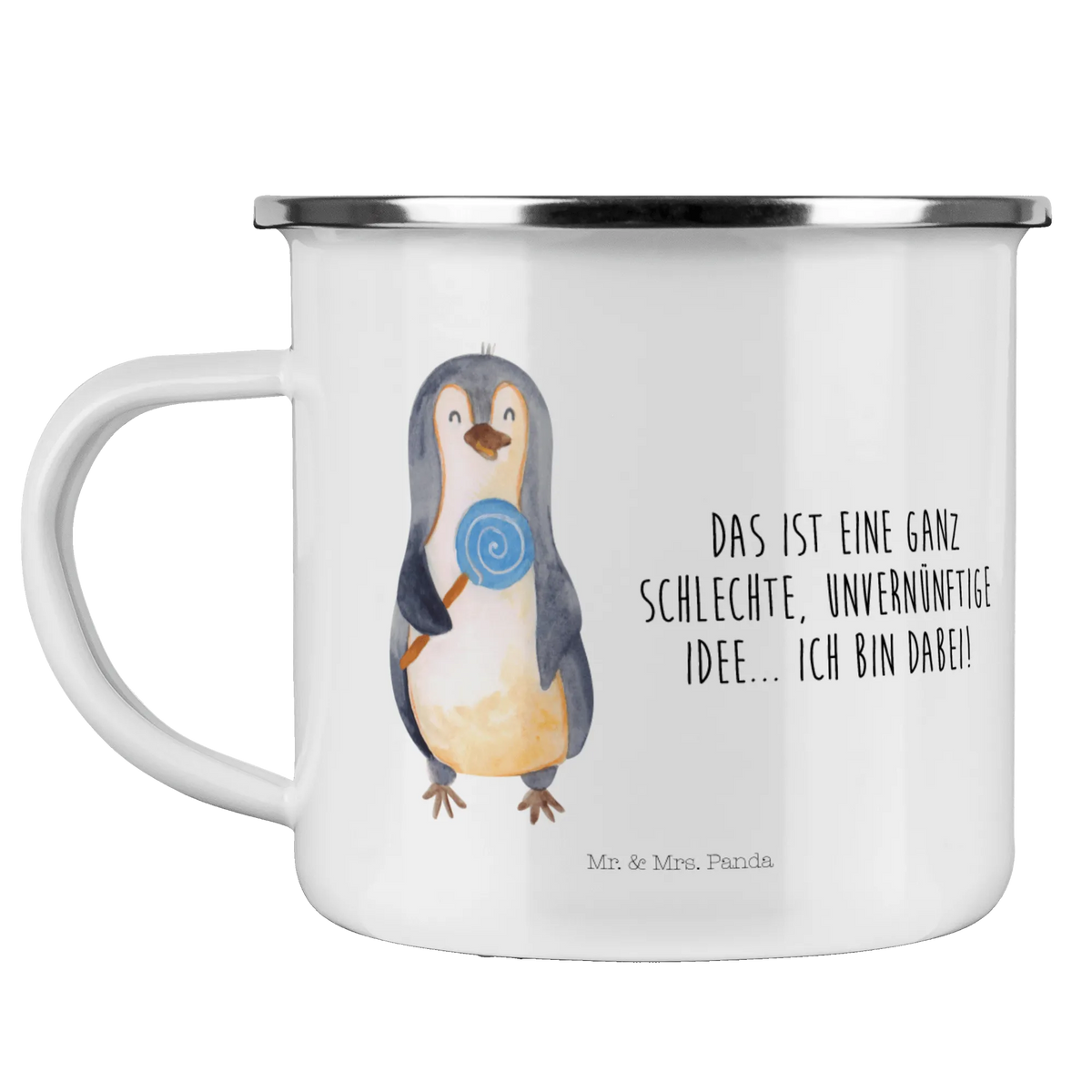 Kempingowy kubek emaliowany pingwin lizak Haferl, Reisebecher, emaillebecher, outdoortasse, Campingbecher, wanderbecher, Teetasse, reisetasse, becher emaille, Outdoor Tasse, blechbecher, Emailletasse, Kaffeepott, Outdoor Becher, wandertasse, Teebecher, Campingtasse, Emaille Becher, Emaille Tasse, Blechtasse, metallbecher, Pott, Motivtasse, Tasse Emaille, Pinguin, Süßigkeiten, Rabauke, Lolli, Spruch, Gauner, Pinguine, Ganove, Blödsinn, Rebell