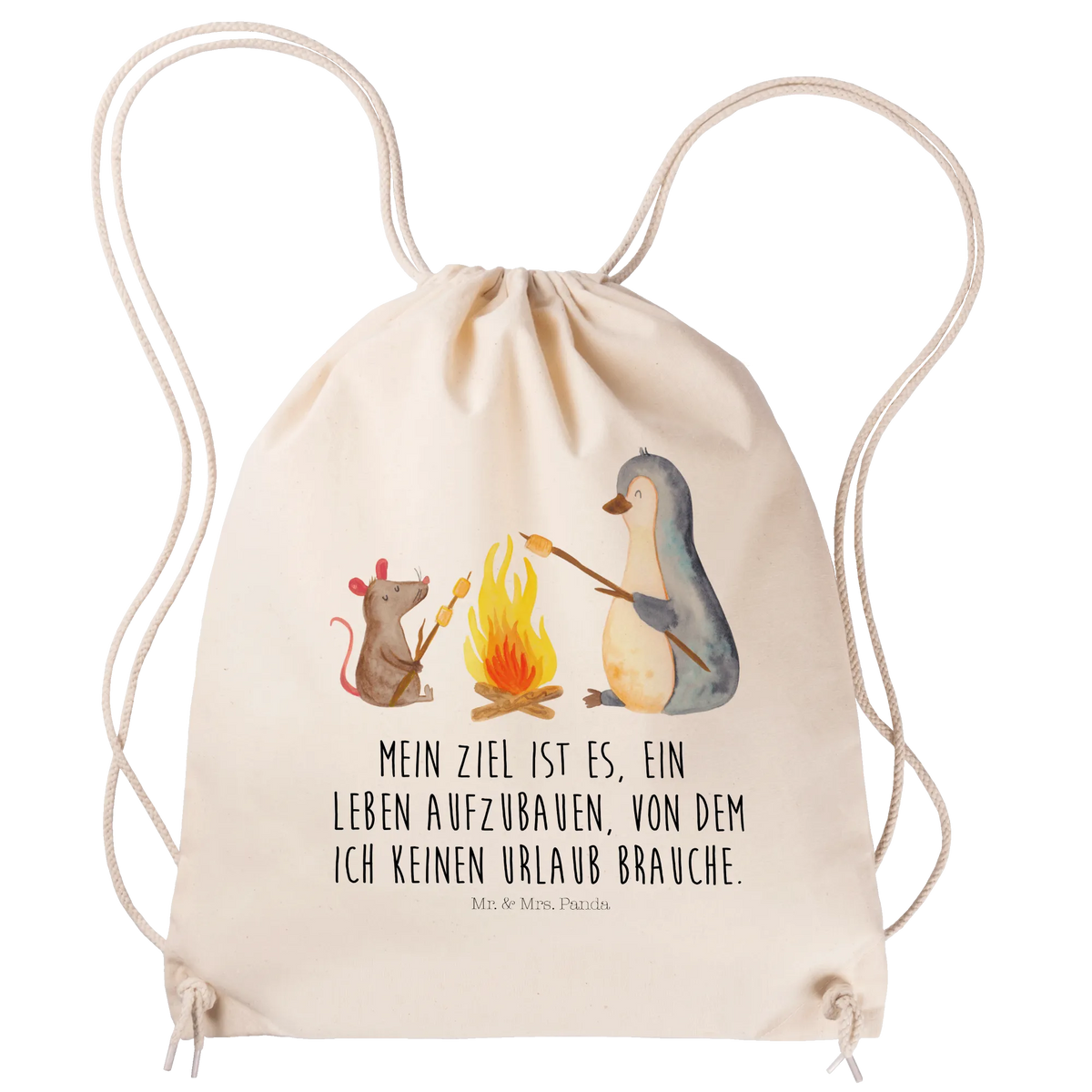 Drawstring bag Penguin campfire