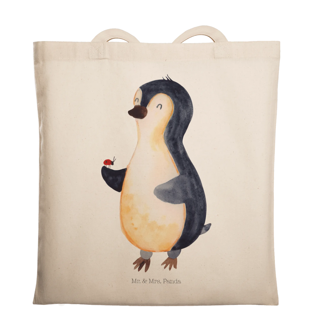 Tragetasche Pinguin Marienkäfer Stoffbeutel, Badetasche, Strandtasche, Schultertasche, Shopper, Einkaufstasche, Umhängetasche, Beutel, Tragetasche, Einkaufstüte, Laptoptasche, Beuteltasche, Tasche, Stofftasche, Jutebeutel, Jutetasche, Pinguin, Lebensfreude, Liebe, Glück, Marienkäfer, Wunder, Pinguine, Freude