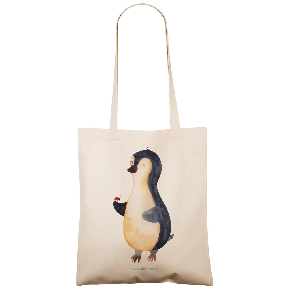 Tragetasche Pinguin Marienkäfer Stoffbeutel, Badetasche, Strandtasche, Schultertasche, Shopper, Einkaufstasche, Umhängetasche, Beutel, Tragetasche, Einkaufstüte, Laptoptasche, Beuteltasche, Tasche, Stofftasche, Jutebeutel, Jutetasche, Pinguin, Lebensfreude, Liebe, Glück, Marienkäfer, Wunder, Pinguine, Freude