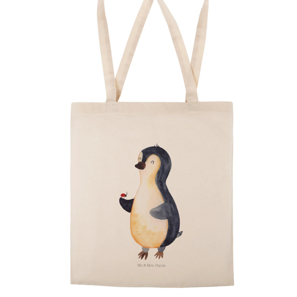 Tragetasche Pinguin Marienkäfer Stoffbeutel, Badetasche, Strandtasche, Schultertasche, Shopper, Einkaufstasche, Umhängetasche, Beutel, Tragetasche, Einkaufstüte, Laptoptasche, Beuteltasche, Tasche, Stofftasche, Jutebeutel, Jutetasche, Pinguin, Lebensfreude, Liebe, Glück, Marienkäfer, Wunder, Pinguine, Freude