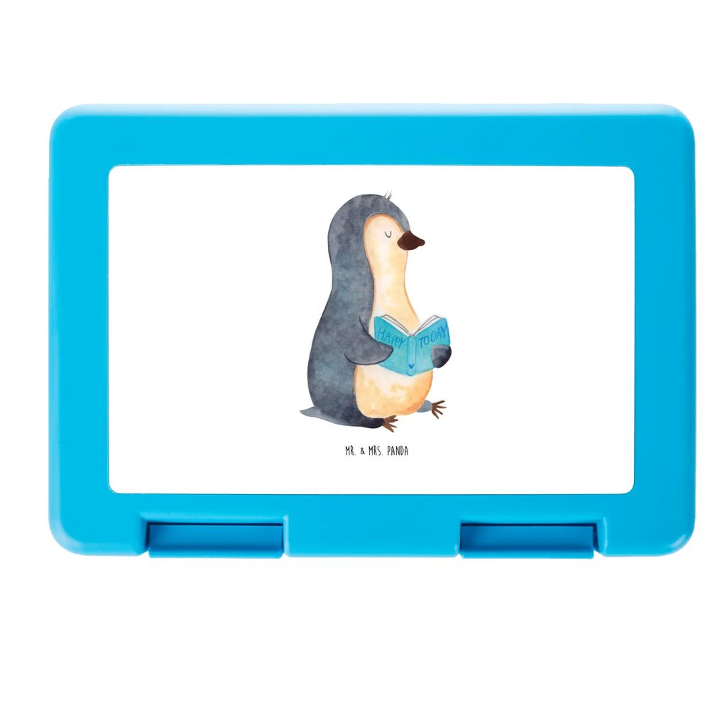 Pudełko na kanapki pingwin książka Brotbox, Snackbox, Lunch box, Butterbrotdose, Brotzeitbox, Pinguin, Pinguine, Buch, Lesen, Bücherwurm, Nichtstun, Faulenzen, Ferien, Urlaub, Freizeit
