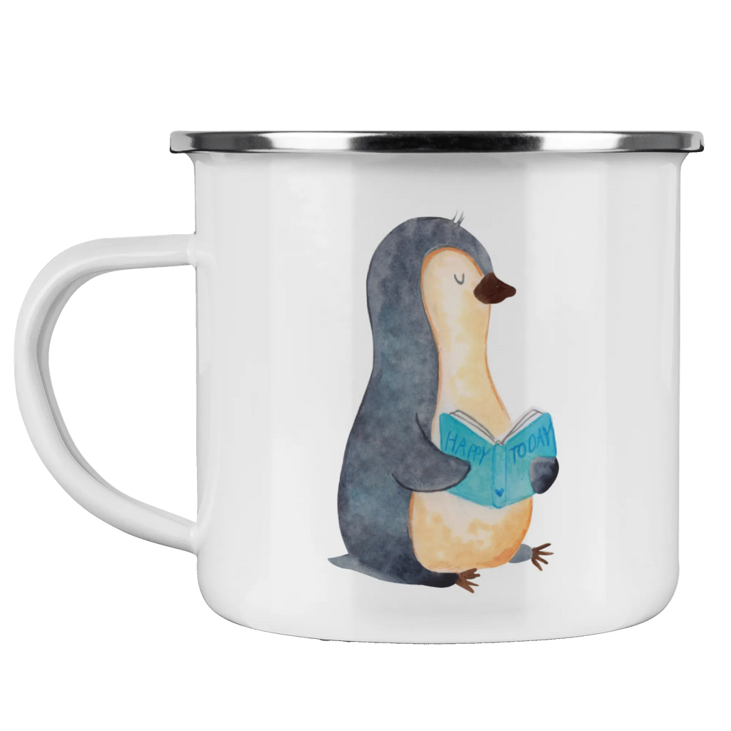 Camping Emaille Tasse Pinguin Buch Metalltasse, Tasse, wanderbecher, Kaffeebecher, wandertasse, Emaille Becher, reisetasse, Campingbecher, Campingtasse, Blechtasse, Tasse Emaille, Emailletasse, Teebecher, Reisebecher, Trinkbecher, Teetasse, blechbecher, metallbecher, Becher, emaillebecher, Pott, becher emaille, Kaffeetasse, Emaille Tasse, Pinguin, Lesen, Ferien, Urlaub, Freizeit, Faulenzen, Bücherwurm, Buch, Nichtstun, Pinguine