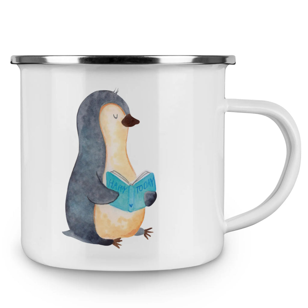 Camping Emaille Tasse Pinguin Buch Metalltasse, Tasse, wanderbecher, Kaffeebecher, wandertasse, Emaille Becher, reisetasse, Campingbecher, Campingtasse, Blechtasse, Tasse Emaille, Emailletasse, Teebecher, Reisebecher, Trinkbecher, Teetasse, blechbecher, metallbecher, Becher, emaillebecher, Pott, becher emaille, Kaffeetasse, Emaille Tasse, Pinguin, Lesen, Ferien, Urlaub, Freizeit, Faulenzen, Bücherwurm, Buch, Nichtstun, Pinguine