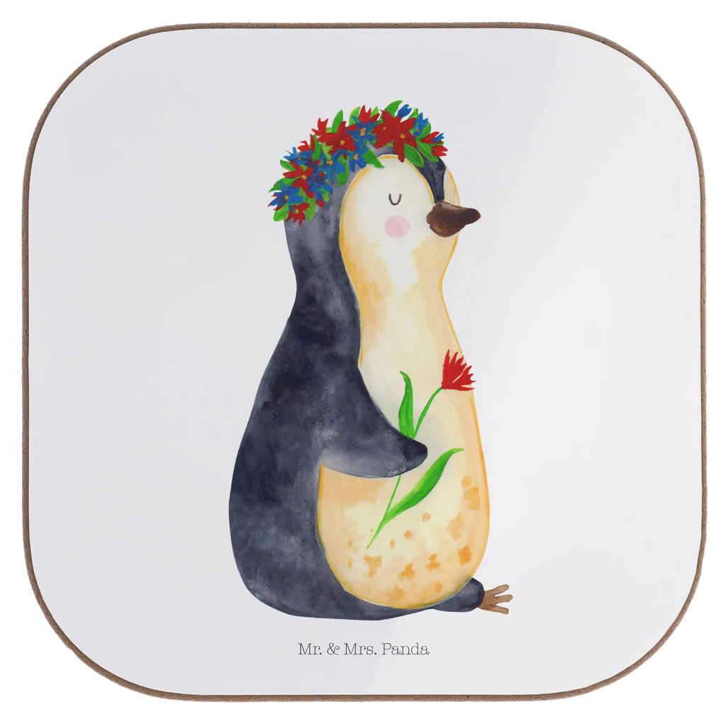 Quadratische Untersetzer Pinguin Blumenkranz Tassen Untersetzer, Untersetzer, Untersetzer für Gläser, Holzuntersetzer, Untersetzer Holz, Getränkeuntersetzer, Bierdeckel, Untersetzer aus Holz, Untersetzer Gläser, Untersetzer Design, Korkuntersetzer, Glasuntersetzer, Pinguin, Ziele, Liebeskummer, Motivation, Lebenslust, Pinguine, Geschenkidee, Universum, Leben, Lebensziele, Blumenkranz, Wünsche