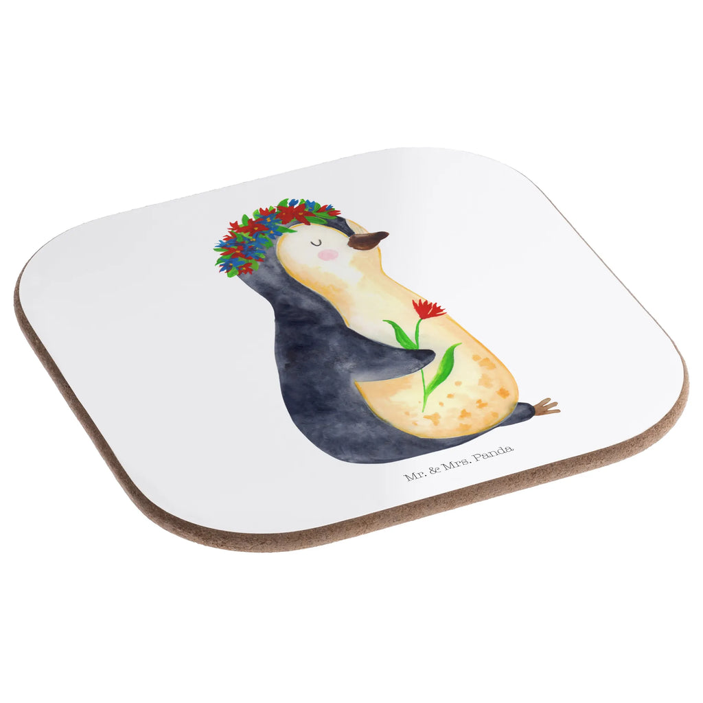 Quadratische Untersetzer Pinguin Blumenkranz Tassen Untersetzer, Untersetzer, Untersetzer für Gläser, Holzuntersetzer, Untersetzer Holz, Getränkeuntersetzer, Bierdeckel, Untersetzer aus Holz, Untersetzer Gläser, Untersetzer Design, Korkuntersetzer, Glasuntersetzer, Pinguin, Ziele, Liebeskummer, Motivation, Lebenslust, Pinguine, Geschenkidee, Universum, Leben, Lebensziele, Blumenkranz, Wünsche