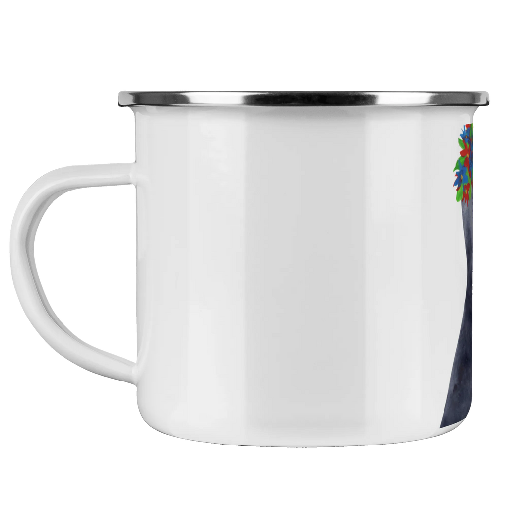 Enamel camping mug Penguin Flower enamel mug, enamel drinking mug, hiking mug, steel mug for camping, tin coffee cup, adventure mug, stainless steel drinking cup, outdoor cup, enamel camping cup, backpacking mug, travel mug, metal cup, camp coffee mug, bushcraft mug, campfire mug, camping mug, camping metal cup, camper mug, metal camping mug, lightweight camping mug, Penguin, North Pole, Winter, Penguins, goals, penguins, wreath of flowers, motivation, universe, love of life, gift idea, wishes, goals in life, life, lovesickness