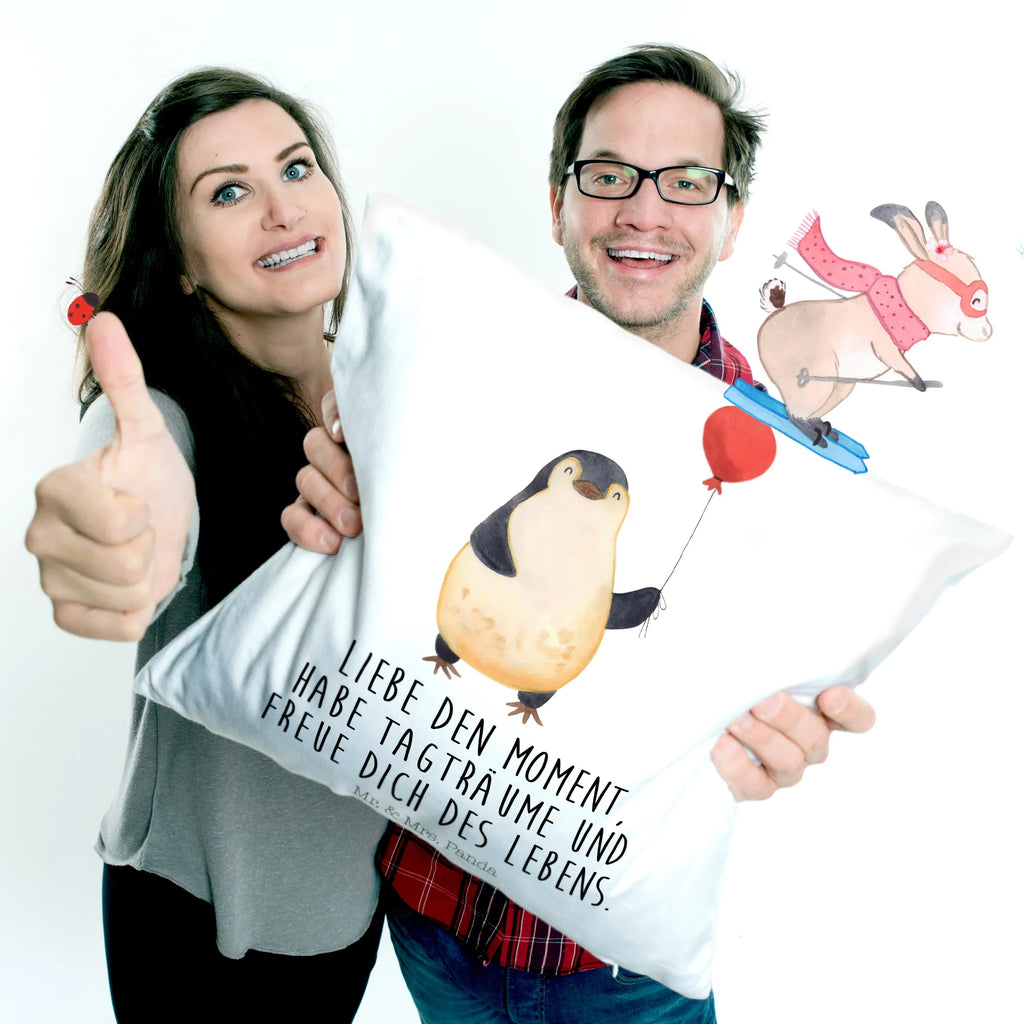 Cushion Penguin balloon pillows, bedroom, Pillow, pillow case, pad, fluffy, cushion, settee, sofa, soft, couch, 40x40, bed, 40 x 40, Penguin, North Pole, Winter, Penguins, new start, penguins, balloon, best friend, happiness, gift girlfriend, love, daydreams, new life, love of life, motivation, gift idea