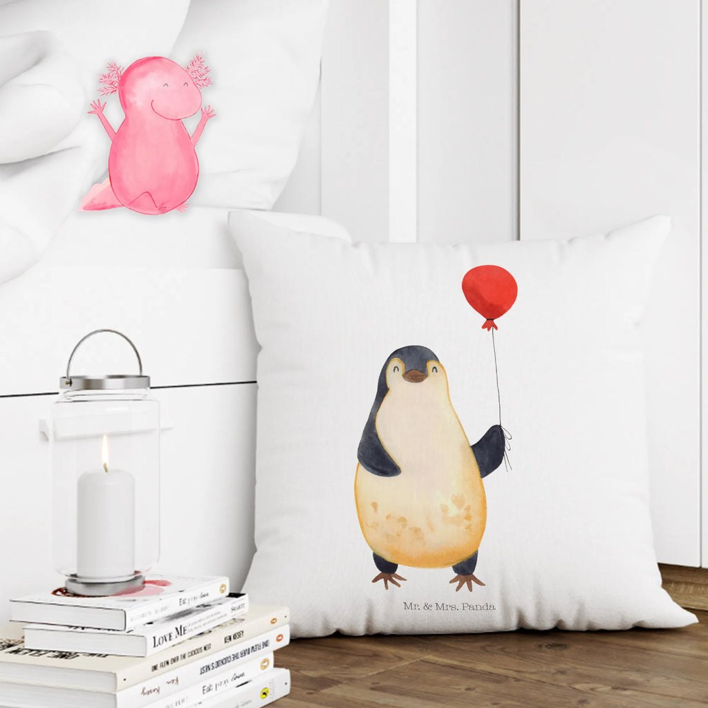 Cushion Penguin balloon pillows, bedroom, Pillow, pillow case, pad, fluffy, cushion, settee, sofa, soft, couch, 40x40, bed, 40 x 40, Penguin, North Pole, Winter, Penguins, new start, penguins, balloon, best friend, happiness, gift girlfriend, love, daydreams, new life, love of life, motivation, gift idea