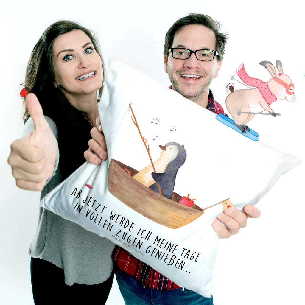 40x40 poduszka pingwin łódka wędkarska Pinguin